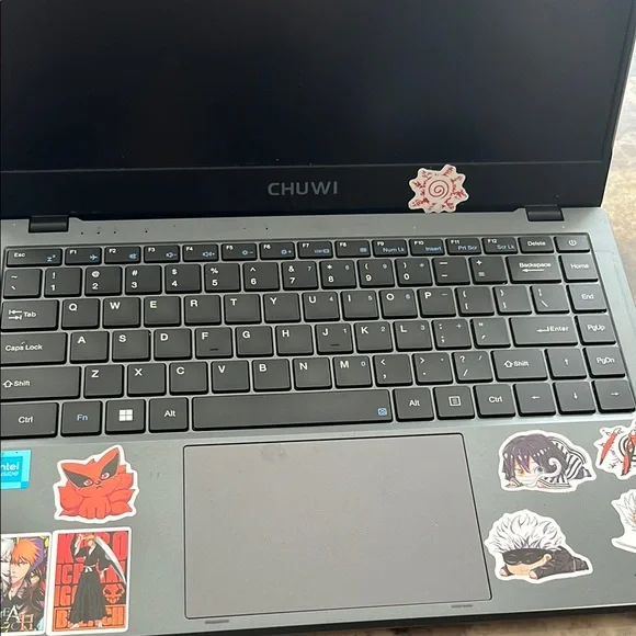 Gray Laptop with Stickers